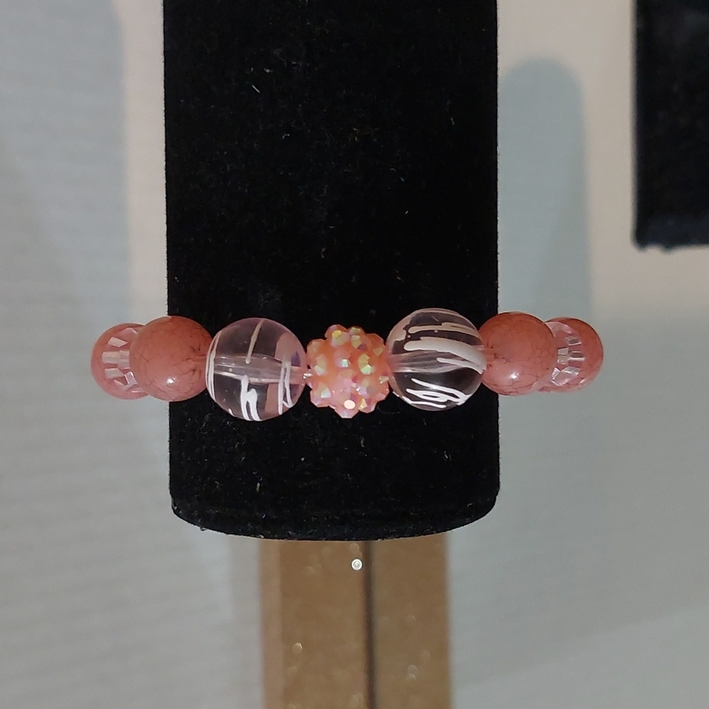 Handmade Elastic Pink Bracelet